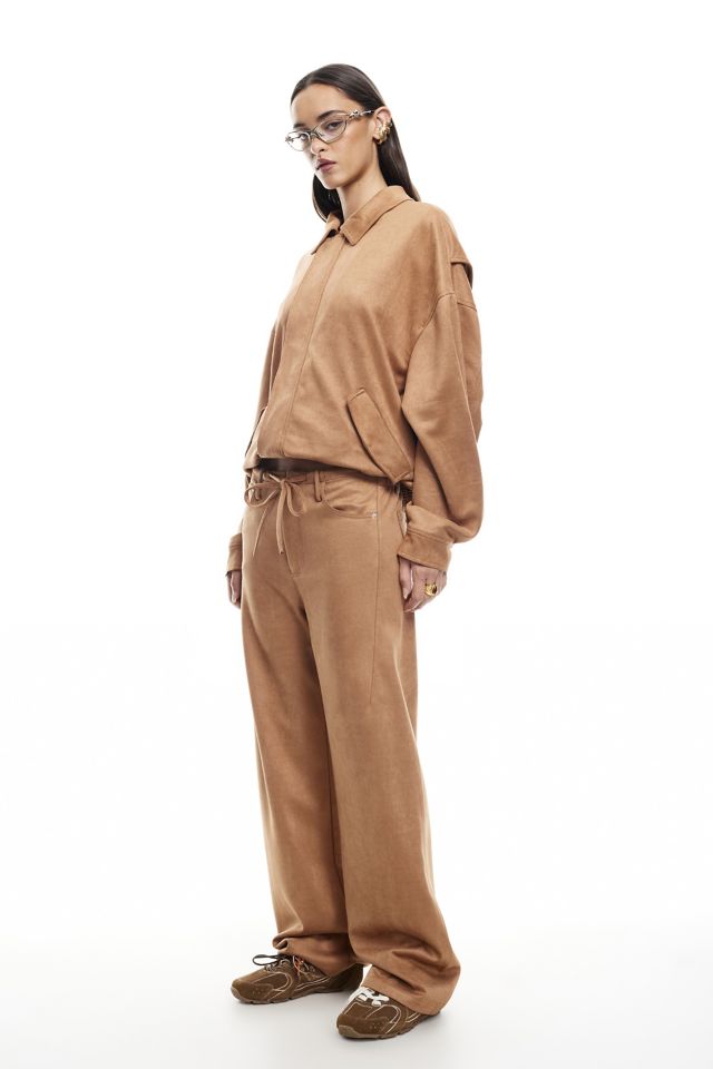 Lioness Kenny Oversized Faux Suede Bomber Jacket #1