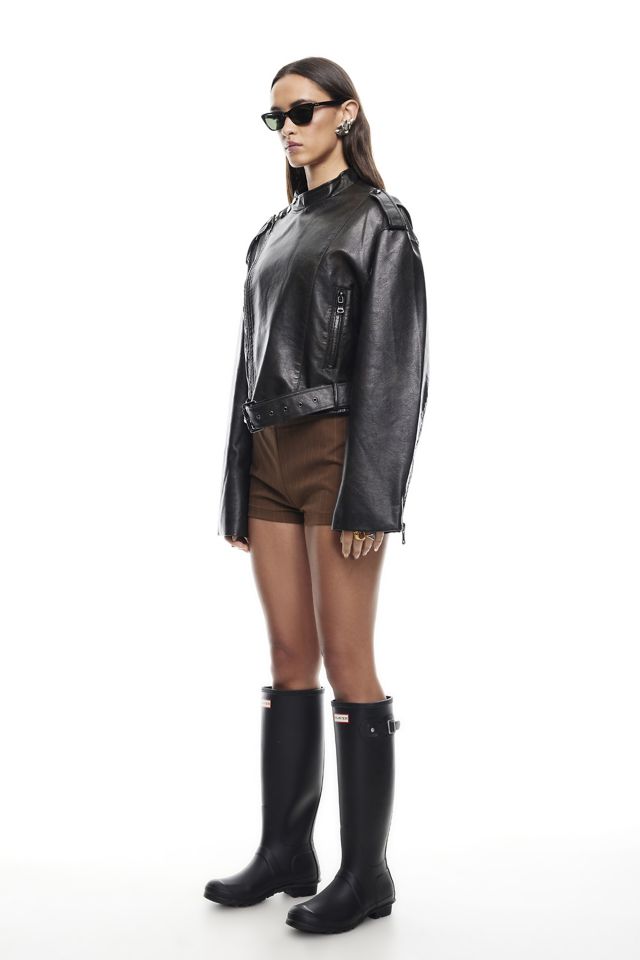 Lioness Driftwood Faux Leather Bomber Jacket #1