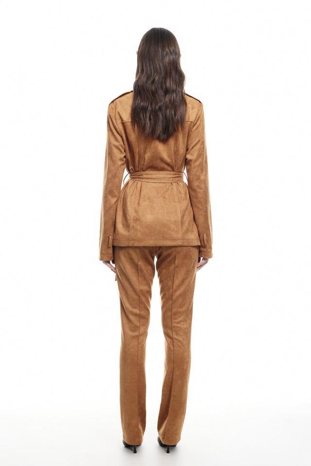 Lioness Bella Faux Suede Cropped Trench Coat #2