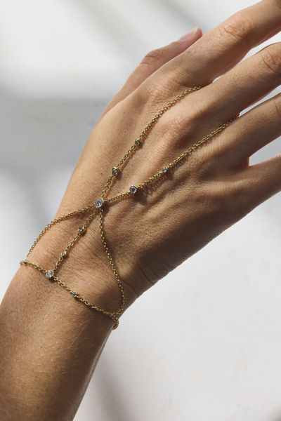 Electric Picks Dancing Queen Hand Chain In Gold, Women's At Urban Outfitters In Gold