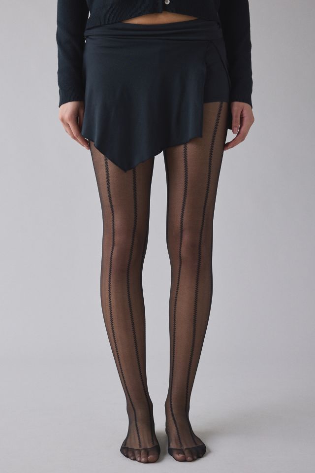 Beverly Floral Stripe Semi-Sheer Tights #1