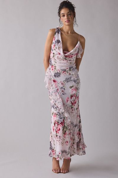 For Love & Lemons Vikki Sheer Tiered Floral Dress | Urban