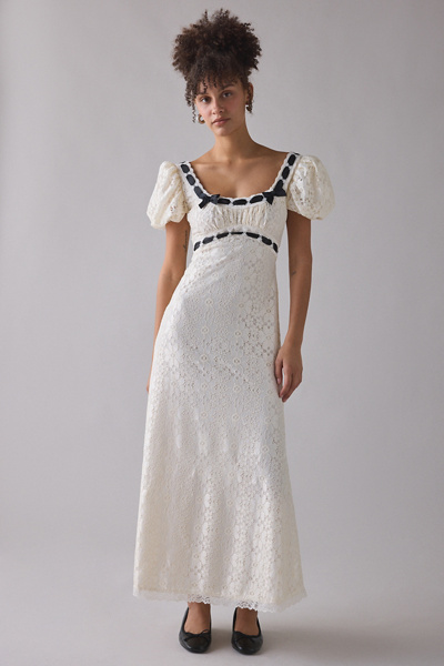 For Love & Lemons Creampuff Ribbon Trim Lace Maxi Dress | Urban