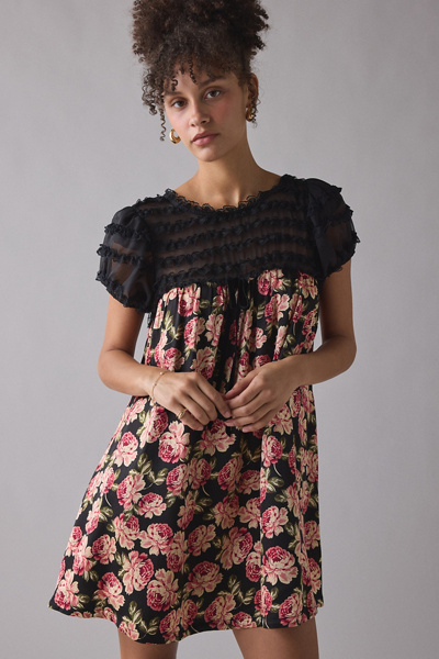 For Love & Lemons Belmond Floral Babydoll Mini Dress #1
