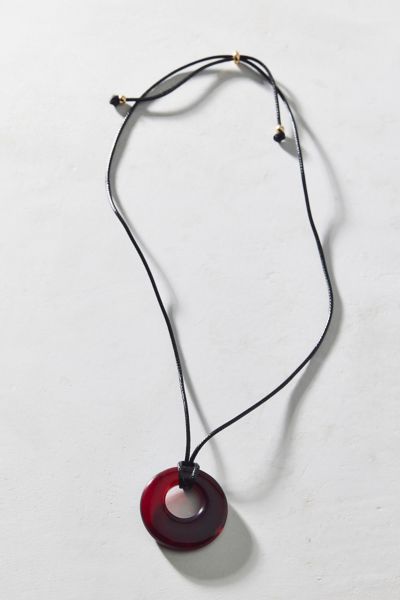 Urban Outfitters Court Resin Pendant Corded Necklace In Red, Women's At  In Red