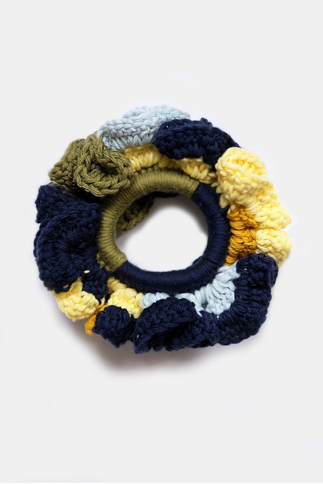MARVES new york Upcycled Scrap Yarn Crochet Ruffle Scrunchie