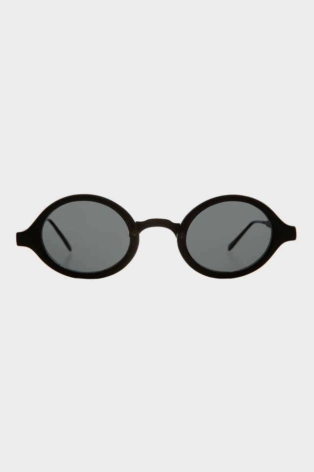 Vintage Black Small Oval Sunglasses #1