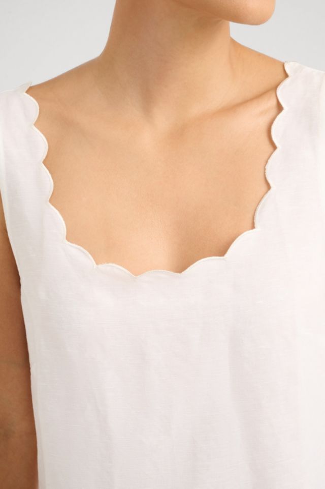 Onia Air Linen Scallop Shift Dress #1