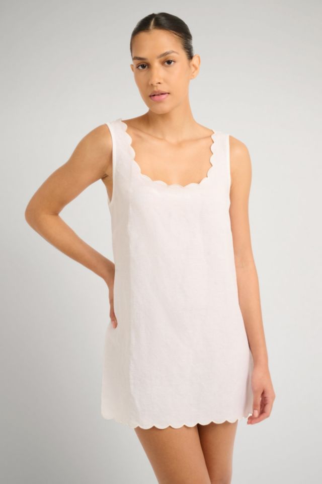 Onia Air Linen Scallop Shift Dress #3