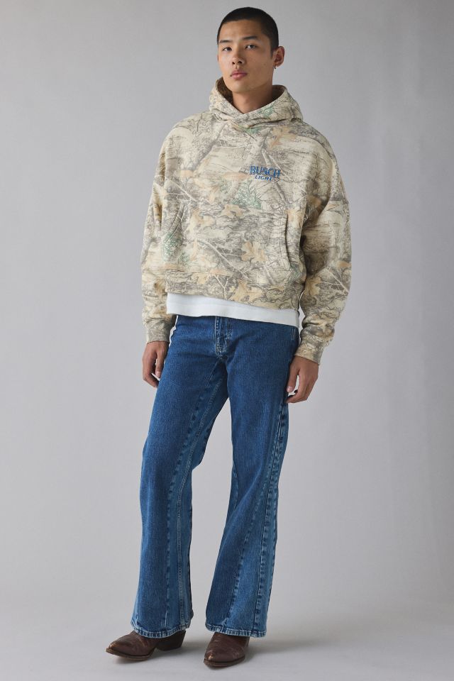 Busch Light Deer Graphic Camo Boxy Cropped Hoodie Sweatshirt #2