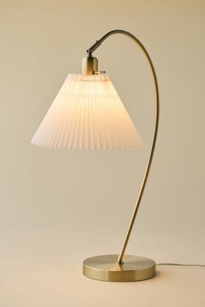 Urban Outfitters Winnie Pleated Table Lamp In Gold At  In Gold