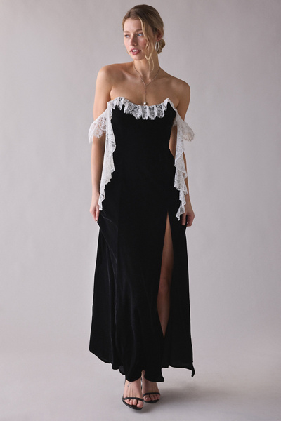 for love & lemons blaire one shoulder maxi dress For Love And Lemons Blaire One Shoulder Ruched Chiffon Maxi Dress  Watercolor S