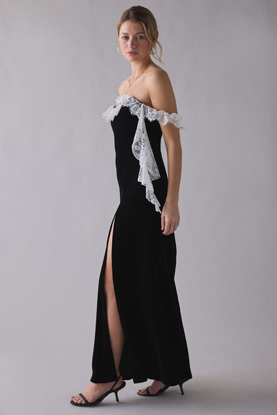 For Love & Lemons La Vie En Bow Velvet Maxi Dress
