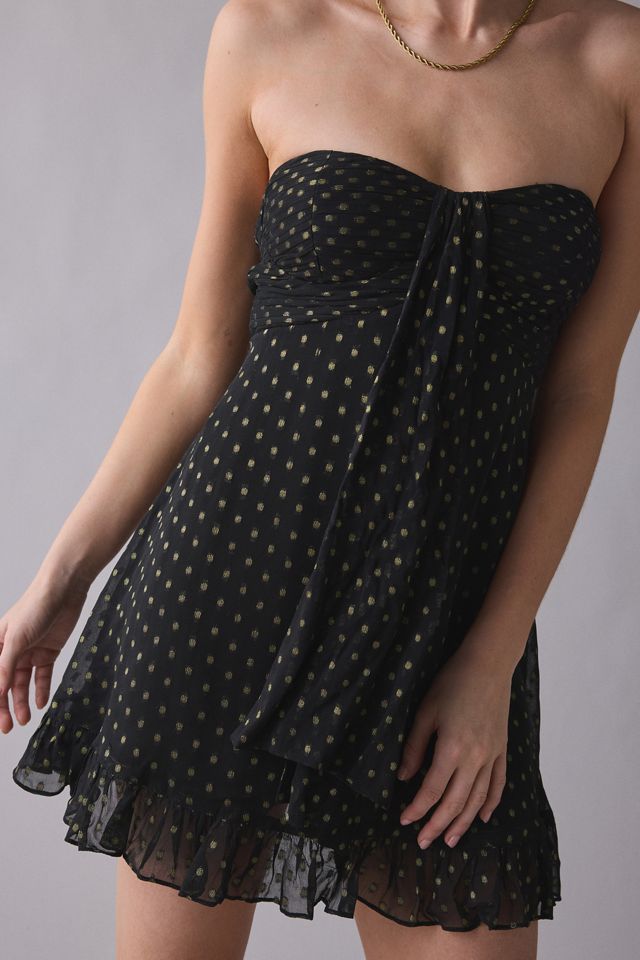 For Love & Lemons Teagan Polka Dot Strapless Mini Dress | Urban Outfitters