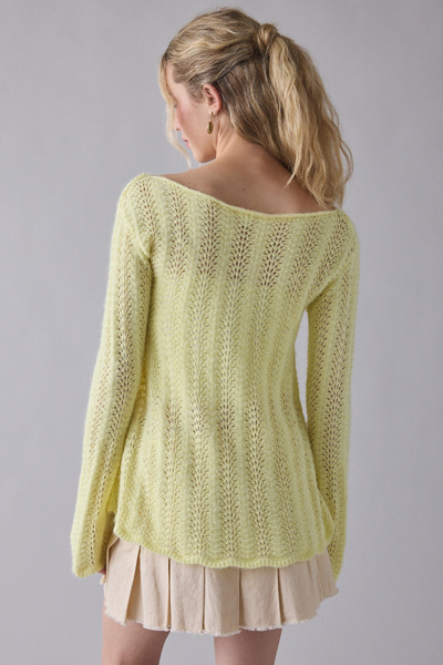 Kimchi Blue Lily Trapeze Bell Sleeve Pointelle Knit Sweater