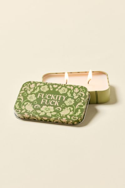 Urban Outfitters Scentiments Uo Exclusive 2.5 oz Tin Scented Candle In F*ckity F*ck At  In Green