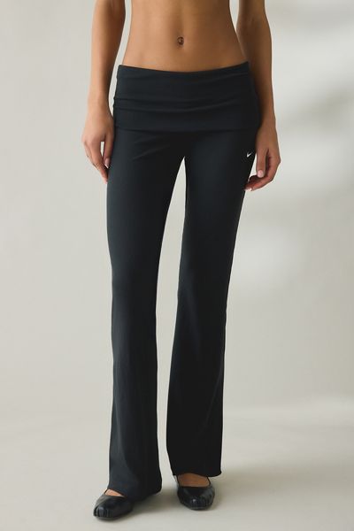 Nike Sportswear Chill Knit Mini-Rib Foldover Flared Leggings