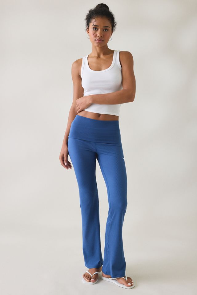 Nike Sportswear Chill Knit Mini-Rib Foldover Flared Leggings #1