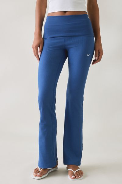 Nike Sportswear Chill Knit Mini-Rib Foldover Flared Leggings