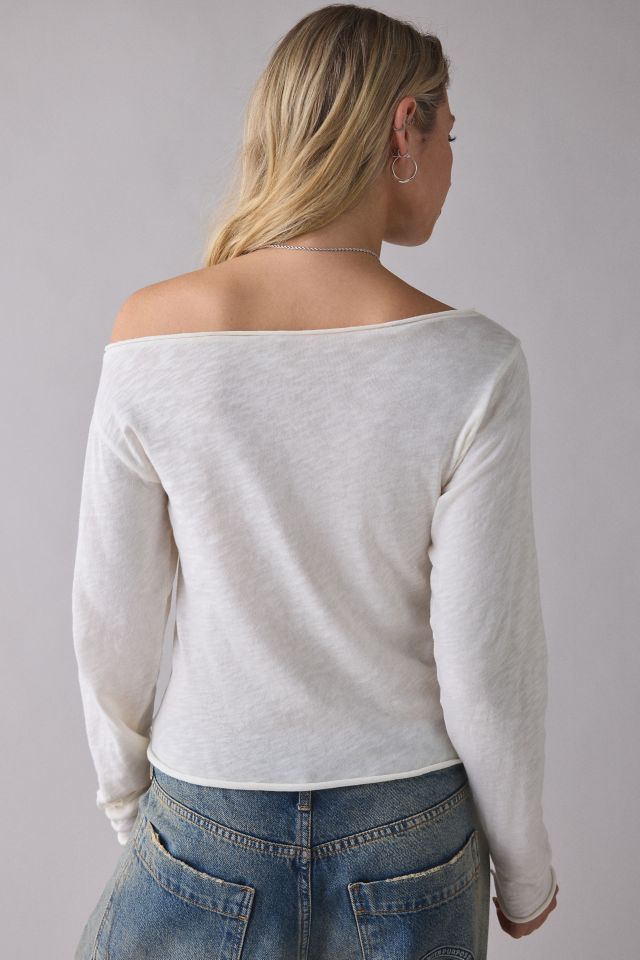 Brooklyn Bridge Graphic Long Sleeve Off-The-Shoulder Tee #2