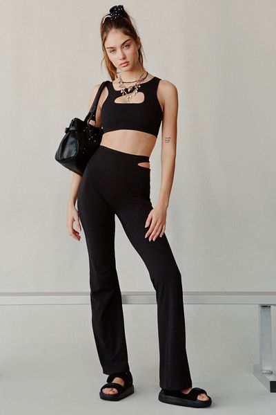 Nike Zenvy Asymmetric Cutout High-Waisted Flared Leggings