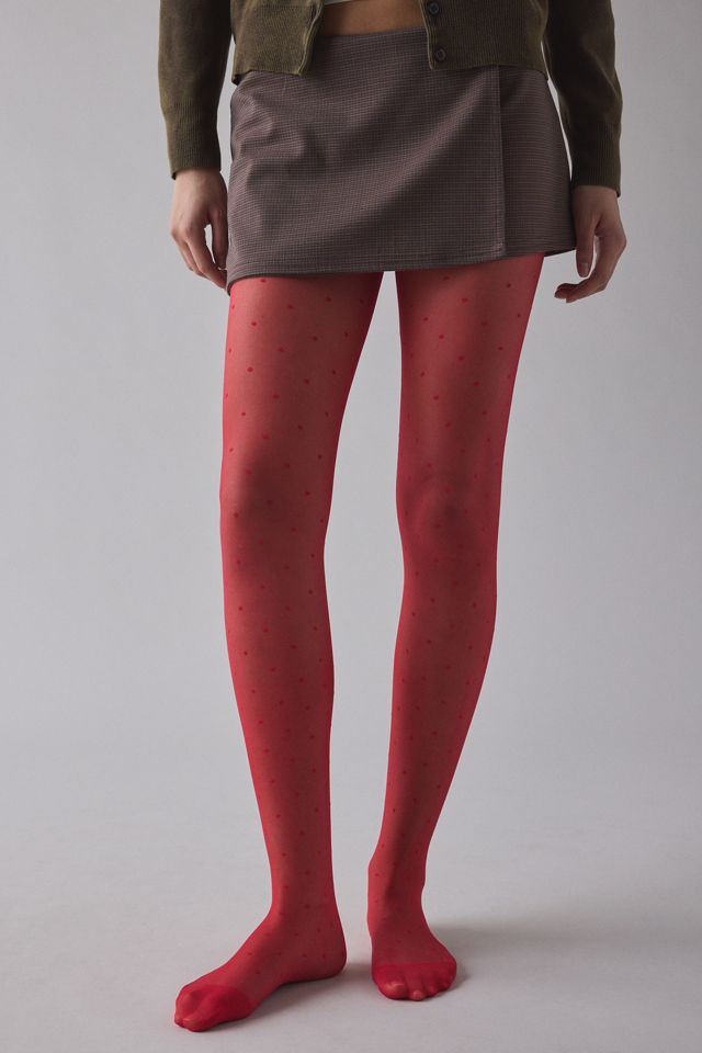 Collants semi-transparents à imprimé mini pois #1