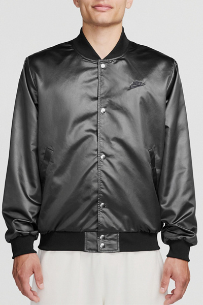 Nike Sportswear Club Varsity Jacket in Black, Men’s at Urban Outfitters