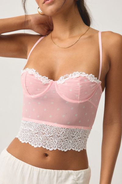 Camisole corset à armature en maille et dentelle Out From Under Adrena