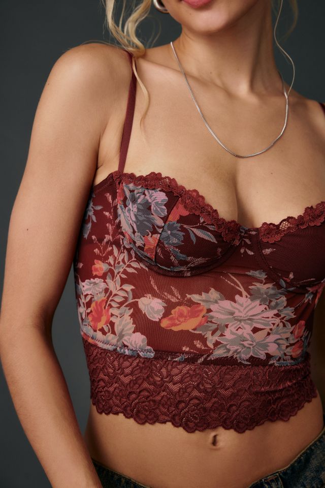 Out From Under Adrena Sheer Mesh + Lace Underwire Corset Cami #1