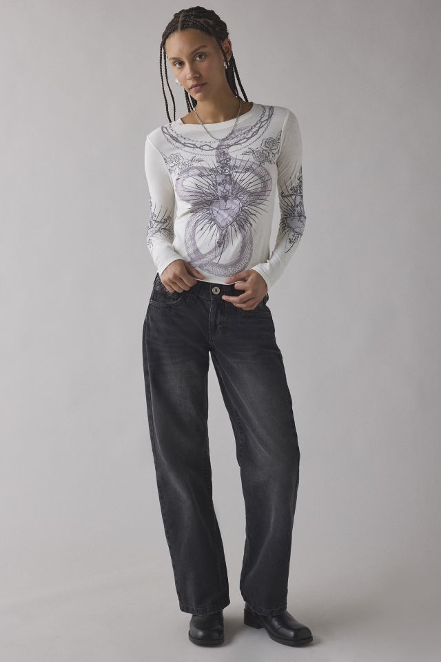 BDG Tattoo Graphic Long Sleeve Spill The Tee #1