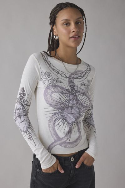 BDG Tattoo Graphic Long Sleeve Spill The Tee