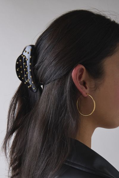 Urban Outfitters Dome Metal Stud Embellished Claw Clip In Black, Women's At  In Black