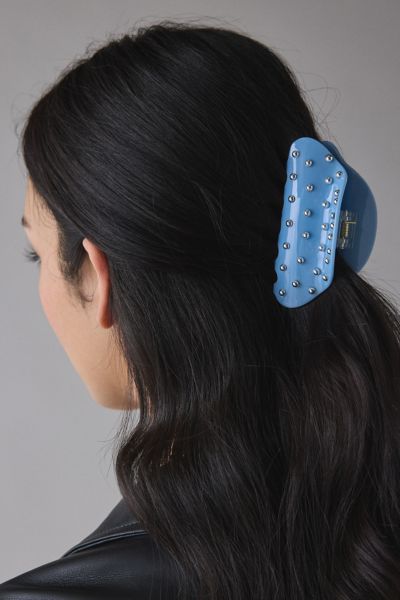 Urban Outfitters Dome Metal Stud Embellished Claw Clip In Blue, Women's At  In Blue