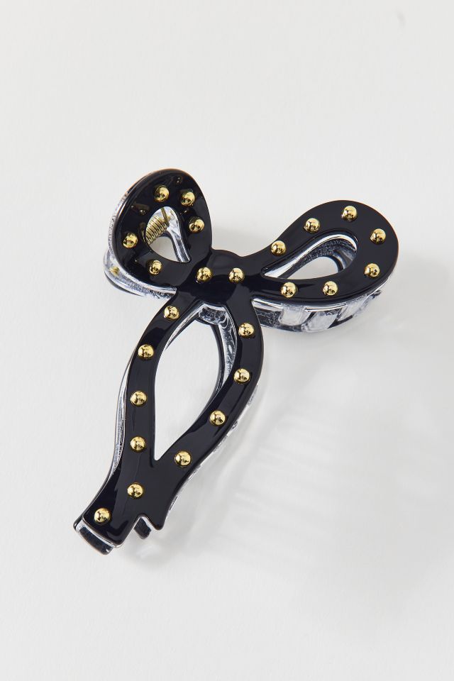 Dome Metal Studded Bow Claw Clip #1