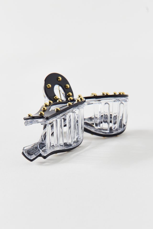 Dome Metal Studded Bow Claw Clip #2
