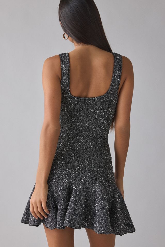 LoveShackFancy Sarajane Stretch Knit Sequin Mini Dress #3