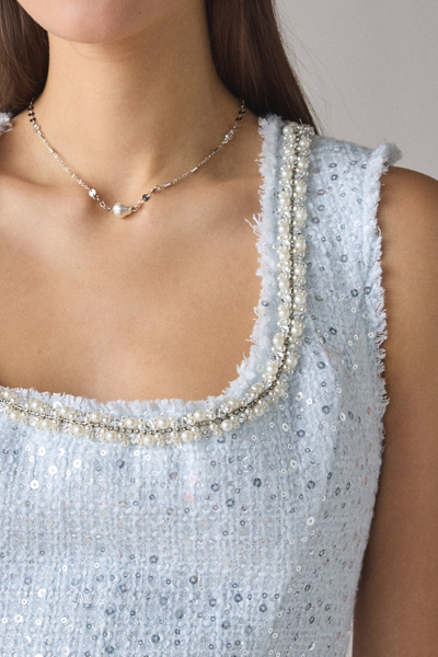 LoveShackFancy Adelaine Sequin Tweed Mini Dress