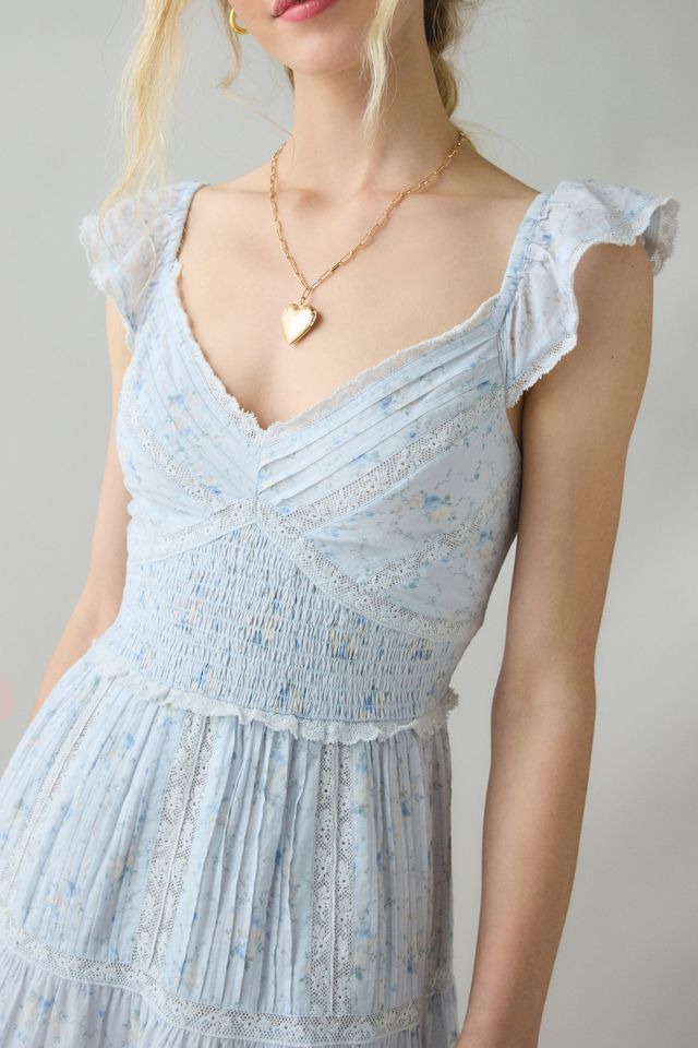 knee length dresses for ladies Scarlett Lace Trim Flutter Strap Mini Dress main image 1