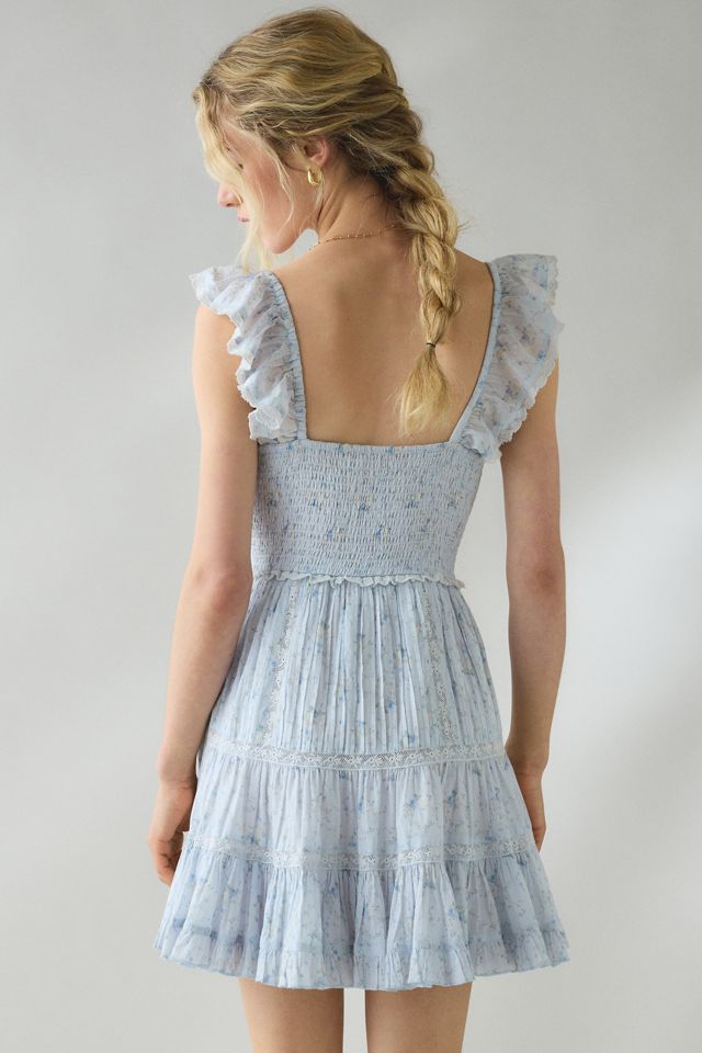 Mini-robe Presline à manches volantées et bordure de dentelle LoveShackFancy #5