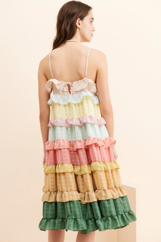 Sweet en Forme Tiered Colorblock Midi Dress #1