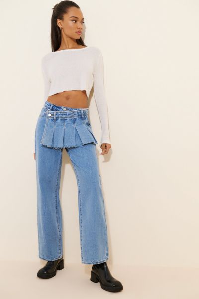 Abrand Jeans 95 Baggy Mid-Rise Skirt Jeans