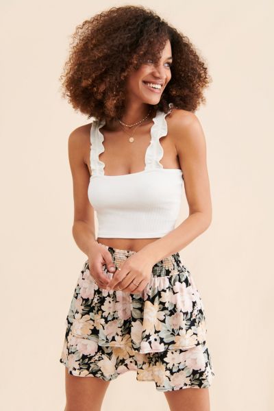 Saltwater Luxe Floral Tiered Mini Skirt