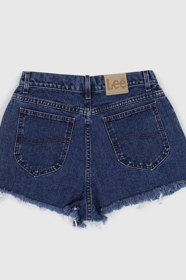 Vintage 90s Lee Dark Wash Distressed Shorts 02 #2