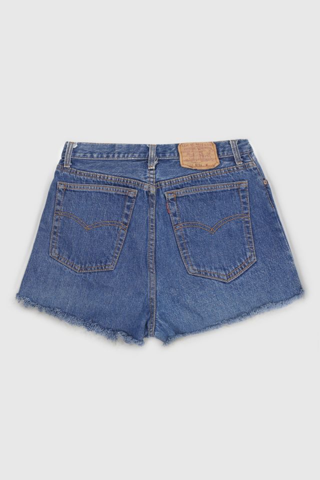 Vintage 90s Levi’s® 501 Dark Wash Distressed Shorts #1