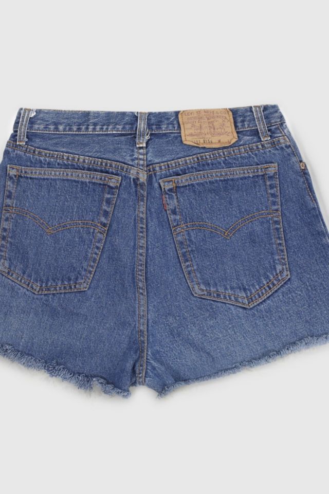 Vintage 90s Levi’s® 501 Dark Wash Distressed Shorts #2