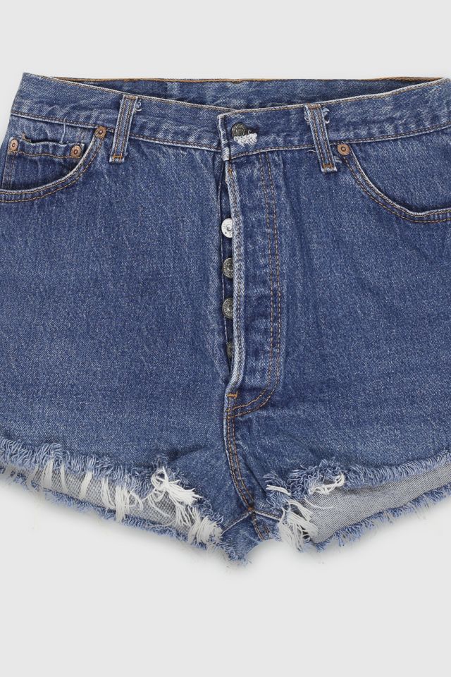 Vintage 90s Levi’s® 501 Dark Wash Distressed Shorts #3