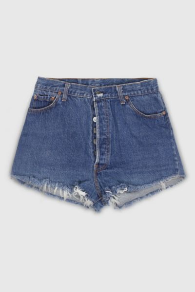 Vintage 90s Levi’s® 501 Dark Wash Distressed Shorts