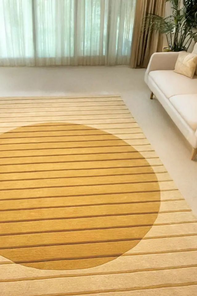 Jubi Golden Geometry Hand Tufted Wool Rug #4