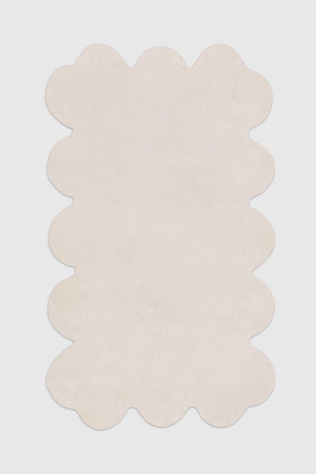 Jubi Solid Color Sculpted Edge Hand Tufted Wool Rug