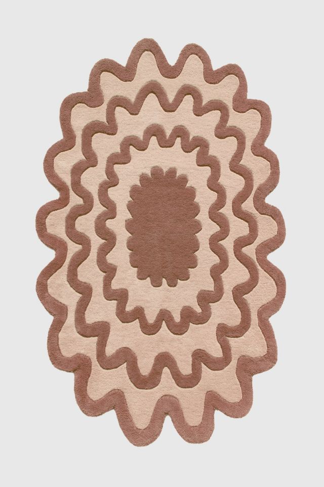 Jubi Burst Oval Hand Tufted Wool Rug #1